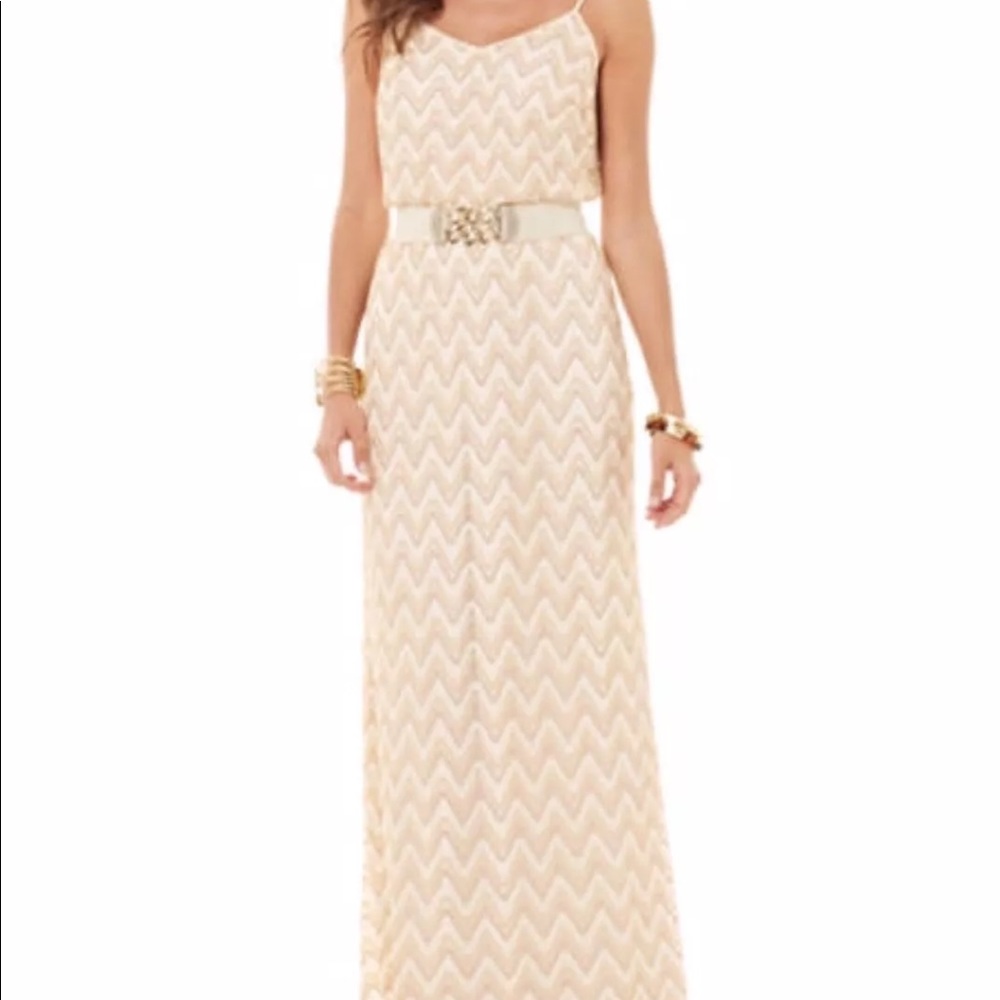 SOLD NWOT Lilly Pulitzer Gold Deanna Maxi Dress